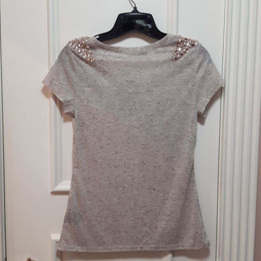 Suzy shirt jewel shoulder top